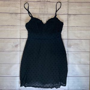 NWT Lulu's Black Swiss Dot Mini Dress